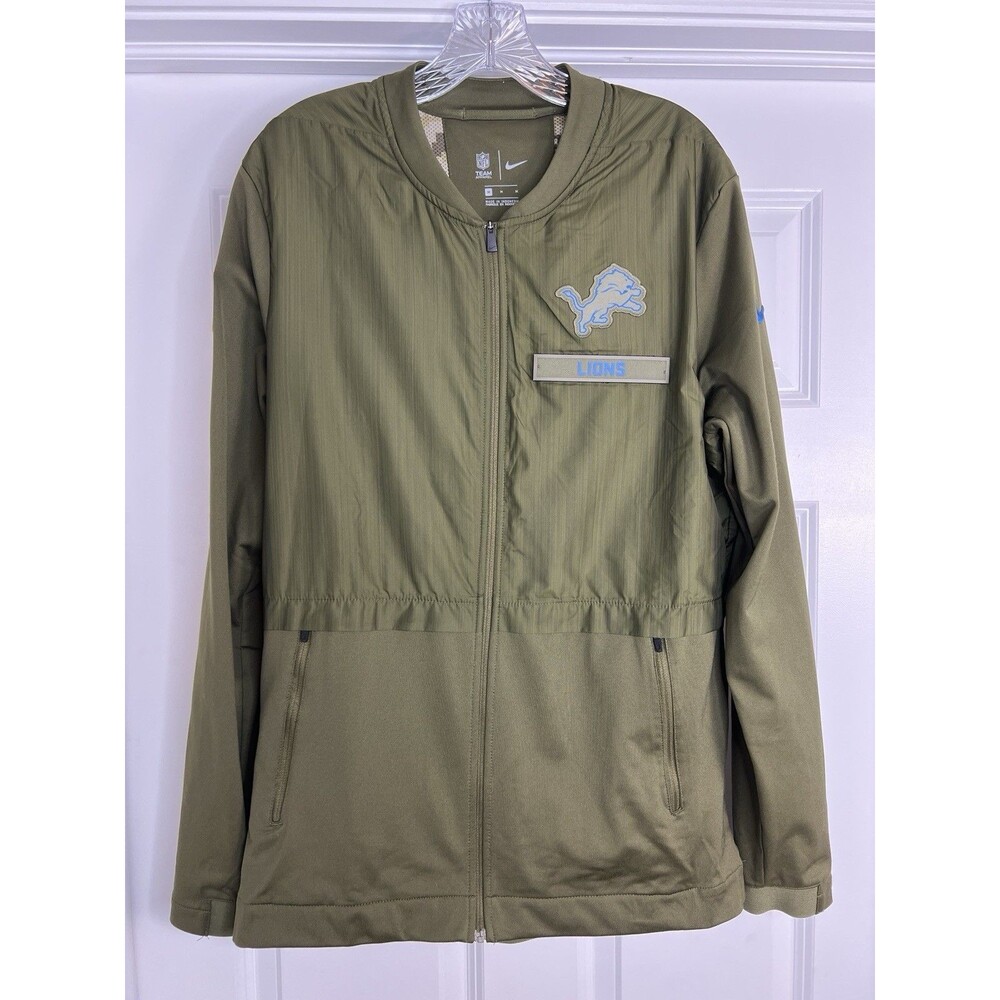 Nike Detroit Lions Salute to Service Jacket Men's M Olive Hybrid NFL Camo Read